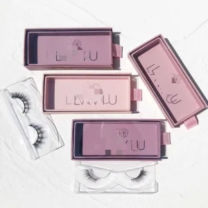 Nude Color Private Labels clear Front Drawer Boxes Luxury PVC Eyelashes Box