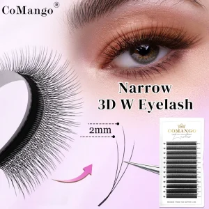 ODM OEM 3D V Shaped Eyelashes Extension Narrow Spark3D W Clover Lashes Mix Single 8-15mm Super Soft Black Brown Eyelashes