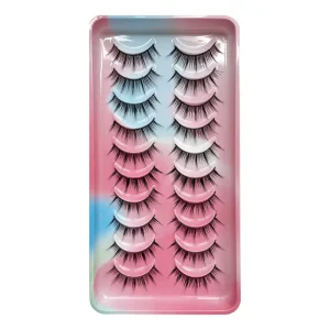 OEM 10 Pairs 3D Mink Lashes Russian Strip Dramatic False Eyelashes Fluffy Volume Eyelash Extension Makeup