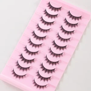 OEM 10 Pairs Tray Volume False Eyelashes Dense High Curl Reusable Deep Set Eyes Custom Mix