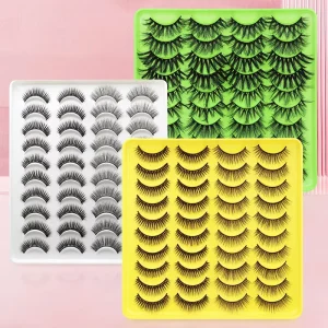 OEM 20 Pairs False Lashes Faux 3D Mink Lashes Fluffy Dramatic Thick Volume Eyelashes Natural False Lashes Makeup