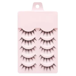OEM 5 Pairs Natural Manga Lashes Soft Thick False Eyelashes Manga Eyelashes Daily Dating Makeup Eyelashes