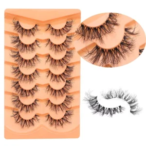 OEM 7 Pairs of False Eyelashes with Transparent Stem Messy Fried Hair Section False Eyelashes Curling Eyelashes Comic