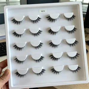 OEM Beauty Anime Lashes 10 Pairs In1tray Synthetic Hair Natural Looking Clear Band Manga Lashes
