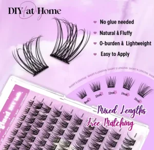 OEM Brand Glueless Press Lash Clusters DIY Eyelashes Waterproof Temporary Long Lasting Lash Extensions