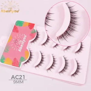 OEM Clear Invisible Band Synthetic Hair Faux Mink Full Strip Reusable Cruelty Free Eyelashes with Logo Customization