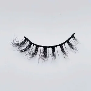 OEM Custom 100 Percent Real Hair 3D Fake Mink Eyelashes Logo Tray Chinese Supplier Wing Style 12mm Beauty Lashes