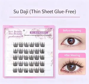OEM Custom Manga False Eyelashes Natural Soft Lightweight Cluster Lashes Thin Segment Eyelashes
