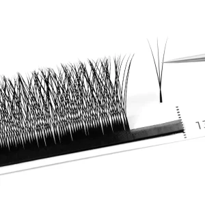 OEM Custom Narrow 2D 3D 4D 5D W Shape Eyelash Extensions Small Spacing Clover Premade Fans 0.07 CC D DD Curl Mixed Length Lash