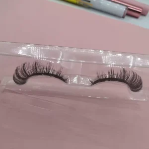 OEM D Curl False Eyelashes Russian Strip Lashes Faux Mink 14mm Wink Winged Wispy Lash Extensions with Custom Lash Box