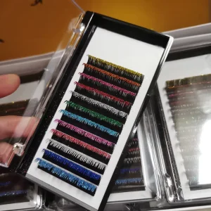 OEM Festival Lash Extension Multi Glitter Colored Premium Beauty Eyelash Sparkling Lash Trays