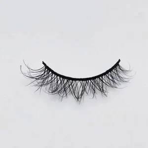 OEM Mink Eyelashes New Style Full Strip Lashes with Custom Logo 12mm Length Natural Looking Winged False Eyelashes