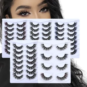 OEM Natural 20mm for Colorful Full Strip Vegan 3D Mink Handmade Reusable Cruelty Free False Eyelashes Black Band Makeup
