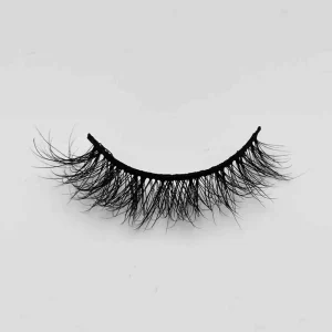 OEM Natural 3D Mink Fur Eyelashes Black Band Winged Lashes 12mm Length Full Strip False Eyelashes