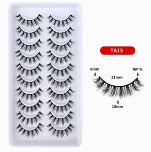 OEM ODM 10 Pairs Cat Eye False Eyelashes Natural Look Fluffy Strip Lashes Extended Outer Corner Private Label Supplier