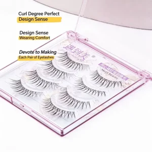 OEM ODM Clear Band False Eyelashes Ultra Thin Invisible Band Strip Lashes Natural Look Reusable Self Adhesive 0.05mm Thickness