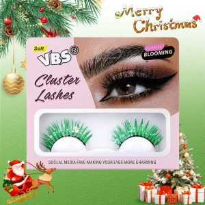 OEM ODM Colorful Glittery Synthetic Hair False Eyelashes pink Green D Thick 10-13mm Western style Eyelashes Reusable