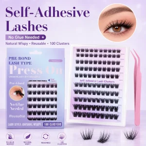 OEM ODM False Strip Lashes No Glue Needed Self Adhesive Handmade Easy Apply Makeup with Custom Packaging Lightweight Comfortable
