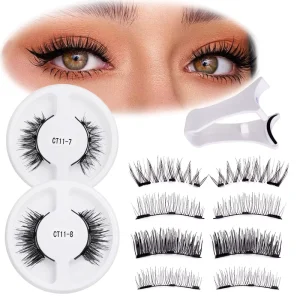 OEM ODM Handmade Reusable CC Magnetic Eyelash Extension Set with Applicator Soft Full Strip Lash