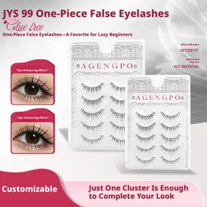 OEM ODM Luxury Reusable Beauty Natural False 3D Wispy Mixed Thickness Invisible Clear Band Cruelty Free Glow Dark Eyelash Strips