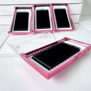OEM ODM Manufacturer 16 Rows Professional Lashes Korean PBT Fiber Silk Individual Lashes for Global Beauty Supply Orders