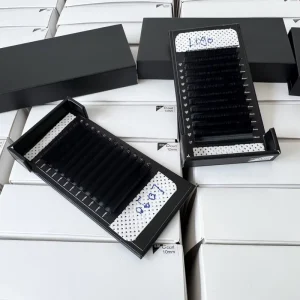OEM ODM Manufacturer High Density Eyelash Extensions Deep Black Individual Lash Extensions for Professional Supply