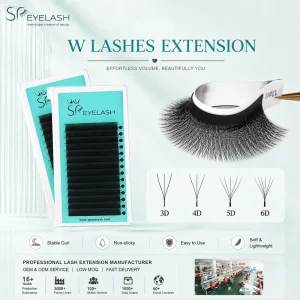 OEM ODM W Lash YY Lash Extensions 3D 4D 5D 6D 7D 8D 0.05 0.07 0.10 Custom Clover Volume Fan Eyelash Vendor
