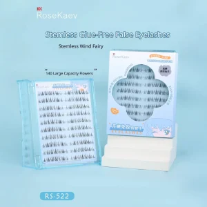 OEM ODM Wind blown Fairy Synthetic Fiber Machine Made False Eyelashes Soft Glue free Design Natural Look 140 Clusters Large