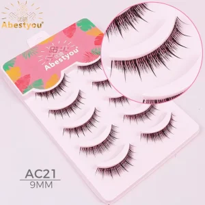 OEM Reusable Clear Band Natural Eyelashes Invisible Band Faux Mink Full Strip Eye Lashes Custom Cruelty Free