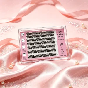 OEM Self Adhesive Glueless Press on Lashes Dramatic Fluffy Pre Glued PBT for Professional Salon Wear