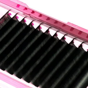 OEM Silk Faux Mink False Eyelash Extensions 3D Makeup Hand Made Individual Synthetic Lashes with Custom Packaging