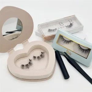 OEM clear Band Natural Eyelashes Invisible Band Faux Mink Full Strip Eye Lashes with Your logo