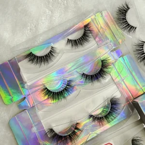 OEM clear Band Natural Eyelashes Invisible Band Mink Full Strip Eye Lashes with Your logo