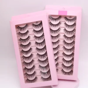 Obvious Natural and Fluffy Curly Mink Lash 3d Silk Strip Lashes 10 Pairs 3d Mink Faux Eyelashes
