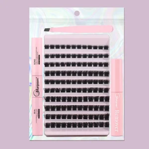 Ocean Breeze Pale DIY Cluster Eyelash 44D D Curl 9 14mm Sheer Aqua Blue Airy Weightless Sea Salt Wind Surf Casual Day