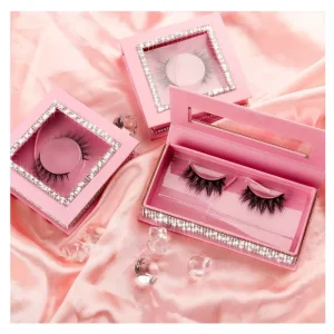 Oem Eyelashes 3D Faux Mink Wispie Korean Silk Lashes With Custom Lash Packaging
