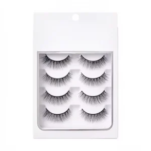 One Piece False Eyelashes Invisible Clear Thin Stem Eyelashes Natural Simulation Lash for Daily Commute Travel Dating Makeup