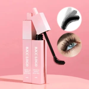 Organic Thick Biotin Makeup Lash Lengthening High Volume Waterproof Vegan Private Label 4D Eyelash Mascara with Adjustable Brush
