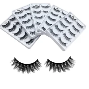 Other Eyelashes Wispy 3D Silk Natural Eyelashes Private Label 5 Pairs Full Strip Eyelashes