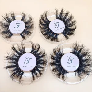 Own Brand 25mm Real Mink Lashes 100% Real Siberian Mink Fur Mink Eyelashes Free Sample Eyelashes