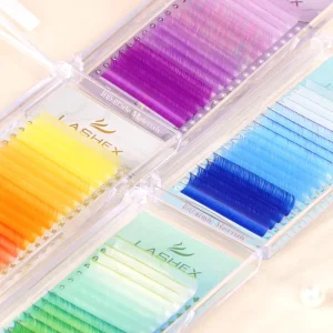 Own Brand Eyelashes 0.05 0.07 0.10 Individual Color Lash Lash Extension Supplies 100% Handmade Color False Eyelash