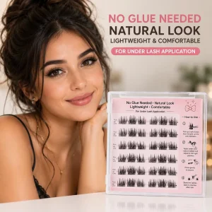 Oxygen Sweetheart Self Adhesive Upper Lash Clusters 6 Rows Handmade Synthetic Hair No Glue Natural Look