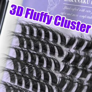 PBT Diy Lash Cluster Kit Custom Logo Volume Invisible Band Cluster Lashes Fluffy Fox Eyelash Cluster Private Label