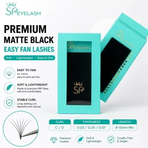 PBT Easy Fanning Lashes Extension Fast Blooming Self Fan Individual Eyelash Extension Tray Supplies