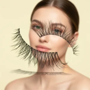 PBT Fiber Eyelashes Clear Band Natural Wispy Style