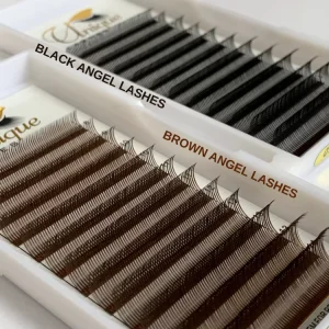 PRE MADE SPIKES LOOSE BASE 0.07mm Korean FIBER Cruelty Free 5D Angel Lash Extensions Wet Look J B C CC 8 18mm