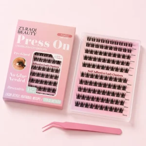 Packaging Self Adhesive Lash Cluster Kit No Glue Needed Self Adhesive Handmade Easy Apply Makeup with Custom Packaging