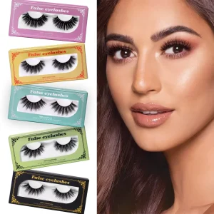 Pair Mink False Eyelashes Natural Wispy Long Dense Volume Individual Luxury Packaging Makeup Extension Lash