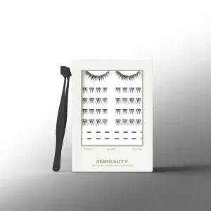 Paraben free Vegan Fluffy Pre Glued Cluster Lashes Hold 7 15 Days Non Sticky Press on Lashes No Glue