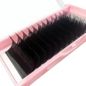Personnaliser Noir Mat Extensions De Cil Mixte Volume Russe Soie Faux Vison Fabricant Eyelash Extension Lash Trays